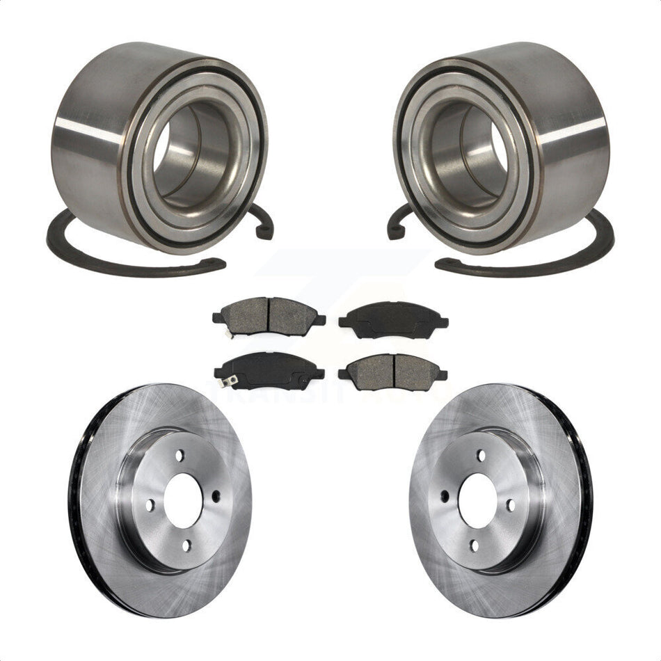 Front Wheel Bearing With Disc Brake Rotors And Semi-Metallic Pads Kit For Nissan Versa Note Micra KBB-102800