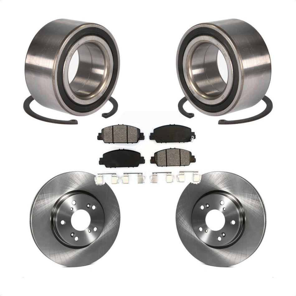 Front Wheel Bearing With Disc Brake Rotors And Semi-Metallic Pads Kit For Honda Accord KBB-102815