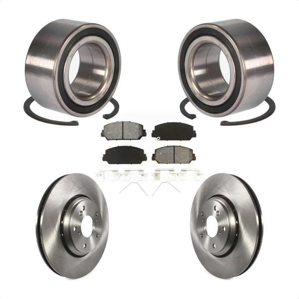 Front Wheel Bearing With Disc Brake Rotors And Semi-Metallic Pads Kit For Honda Accord KBB-102818