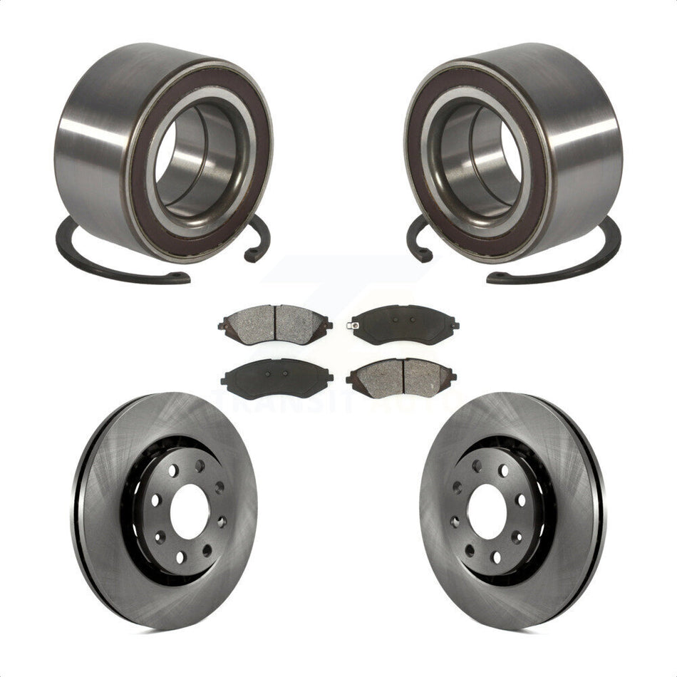 Front Wheel Bearing With Disc Brake Rotors And Semi-Metallic Pads Kit For 2014-2016 Chevrolet Spark EV KBB-102819