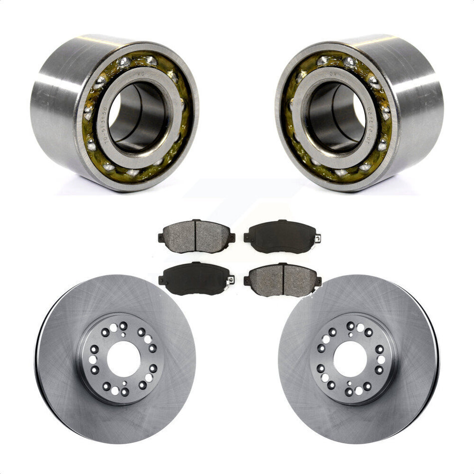 Front Wheel Bearing With Disc Brake Rotors And Semi-Metallic Pads Kit For 2001-2005 Lexus IS300 KBB-102840