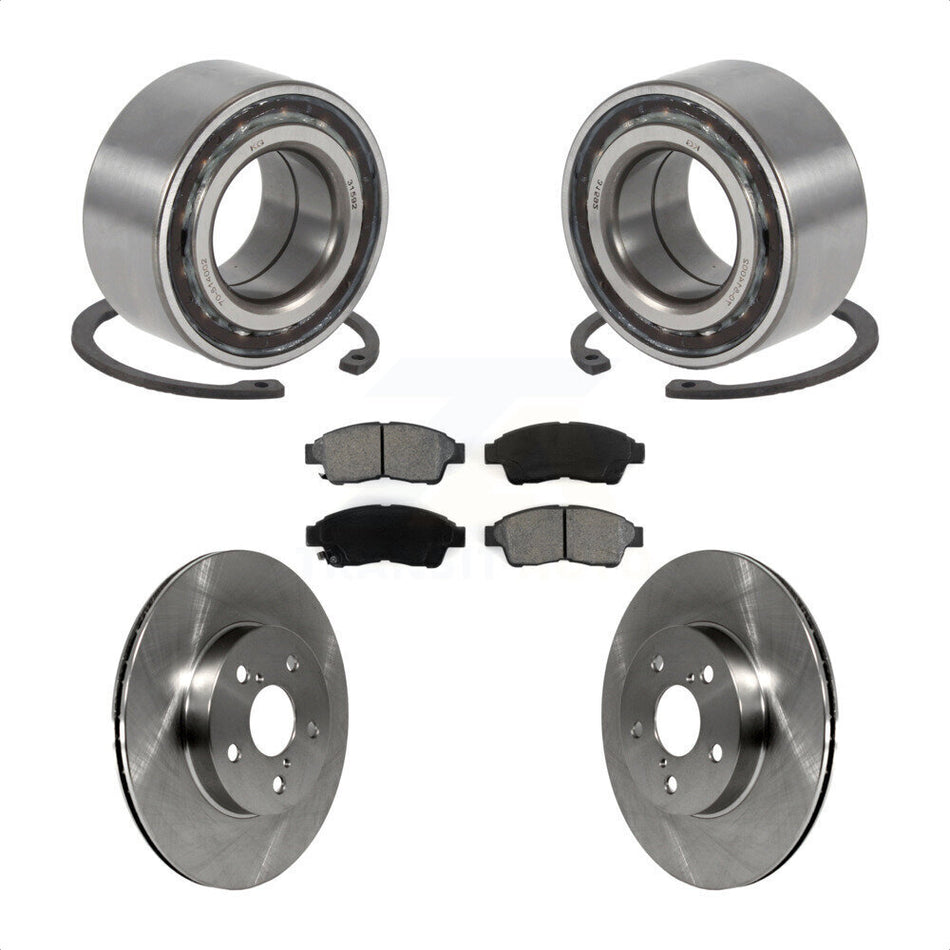 Front Wheel Bearing With Disc Brake Rotors And Semi-Metallic Pads Kit For 1996-2000 Toyota RAV4 KBB-102844
