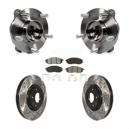 Front Hub Bearing Drill Slot Brake Rotor Pads Kit For INFINITI G37 EX35 G35 QX50 QX70 M35 KBB-103152