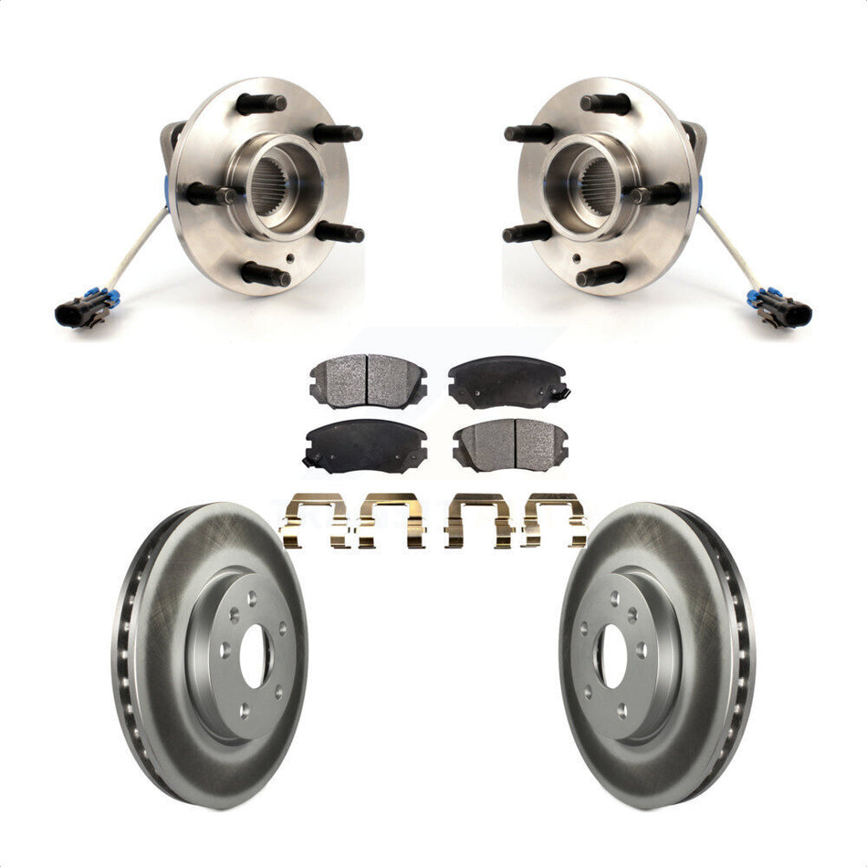 Front Hub Bearing Assembly With Coated Disc Brake Rotors And Semi-Metallic Pads Kit For 2010 Buick Allure KBB-103489