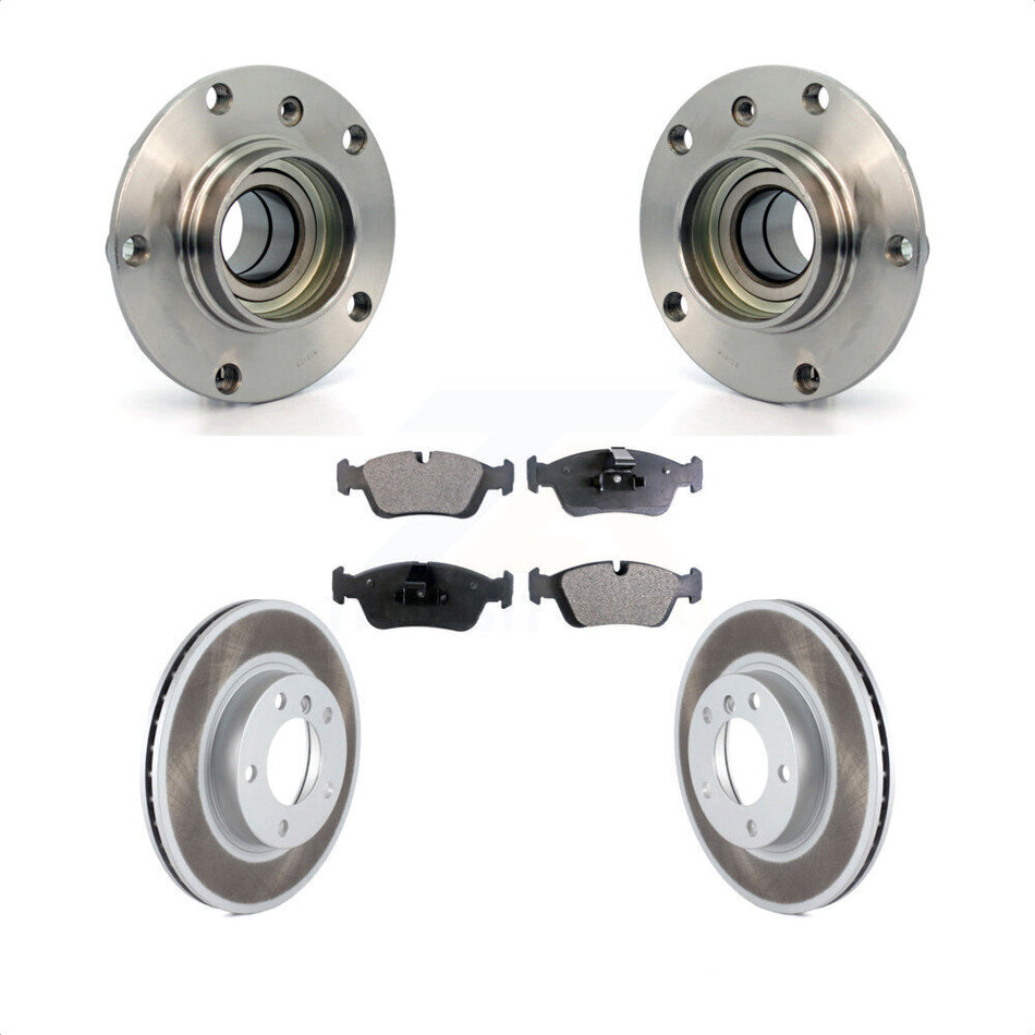 Front Hub Bearing Assembly With Coated Disc Brake Rotors And Semi-Metallic Pads Kit For BMW Z3 Z4 323i 323Ci 328i 318i 323is 328is 318is 320i KBB-103495