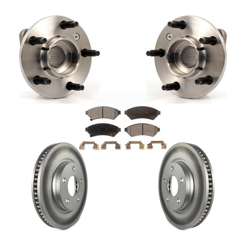 Front Hub Bearing Assembly With Coated Disc Brake Rotors And Semi-Metallic Pads Kit For Pontiac Grand Prix Buick LaCrosse Allure KBB-103510