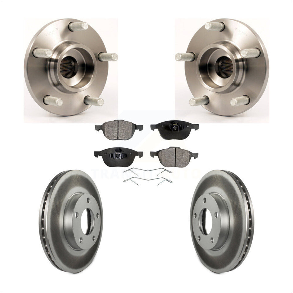 Front Hub Bearing Assembly With Coated Disc Brake Rotors And Semi-Metallic Pads Kit For Mazda 3 2.0L KBB-103544