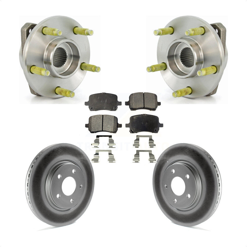 Front Hub Bearing Assembly With Coated Disc Brake Rotors And Semi-Metallic Pads Kit For Chevrolet Malibu Pontiac G6 KBB-103549
