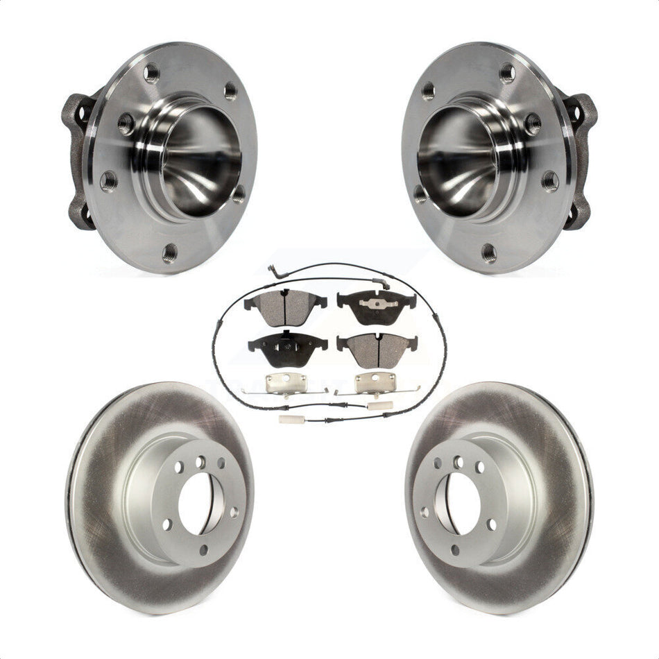 Front Hub Bearing Assembly With Coated Disc Brake Rotors And Semi-Metallic Pads Kit For BMW 328i X1 323i KBB-103600