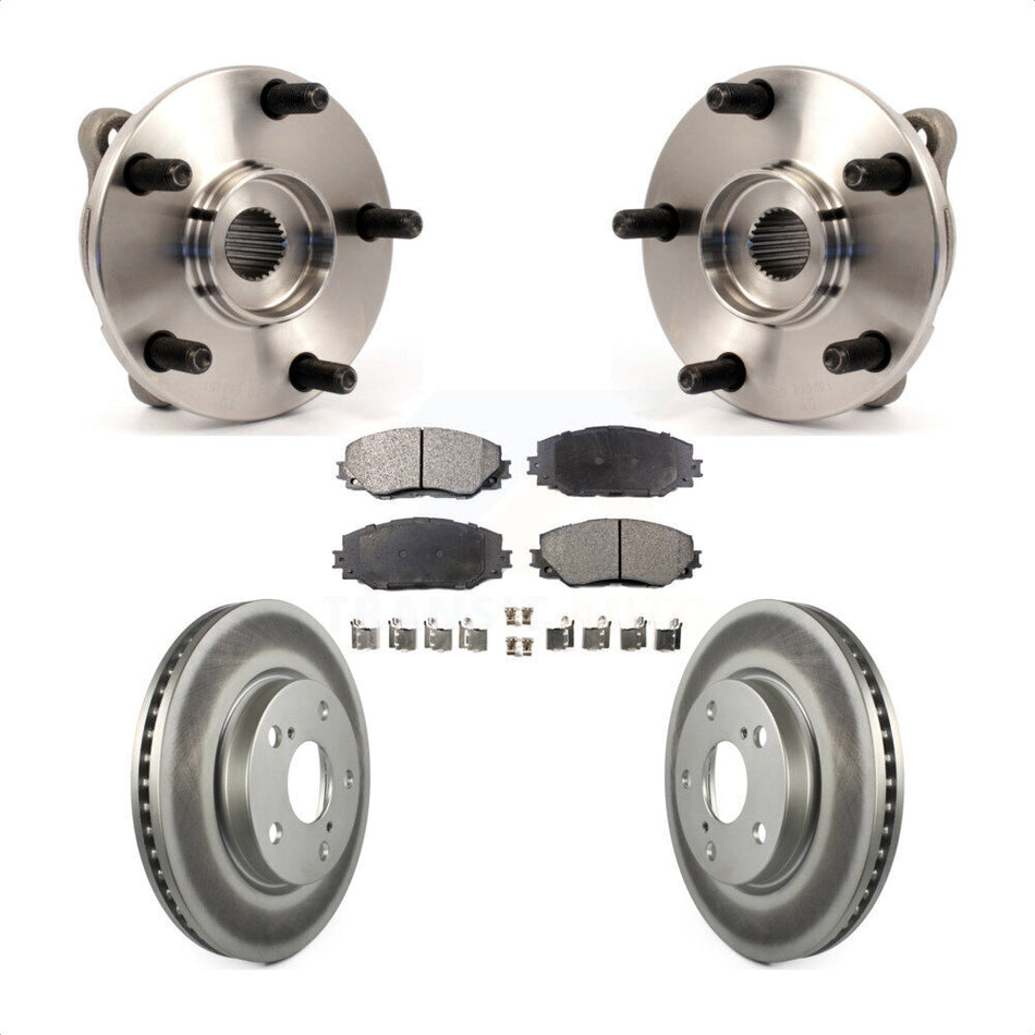 Front Hub Bearing Assembly With Coated Disc Brake Rotors And Semi-Metallic Pads Kit For Toyota RAV4 Scion xB Prius V Lexus HS250h KBB-103606
