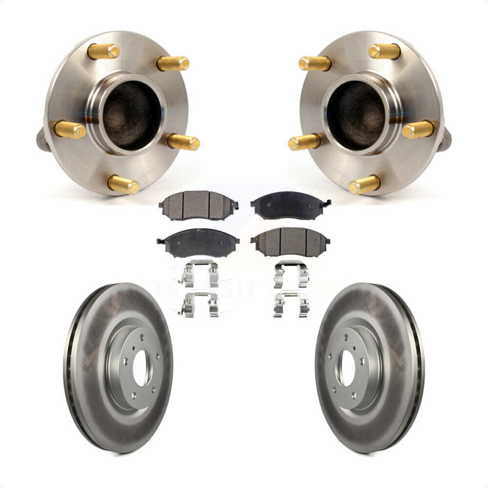 Front Hub Bearing Assembly With Coated Disc Brake Rotors And Semi-Metallic Pads Kit For Infiniti G35 Nissan 350Z INFINITI KBB-103629