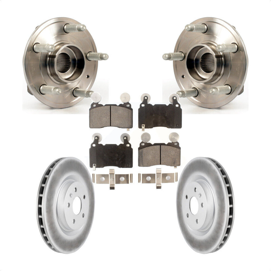 Front Hub Bearing Assembly With Coated Disc Brake Rotors And Semi-Metallic Pads Kit For 2010-2013 Chevrolet Camaro SS KBB-103652
