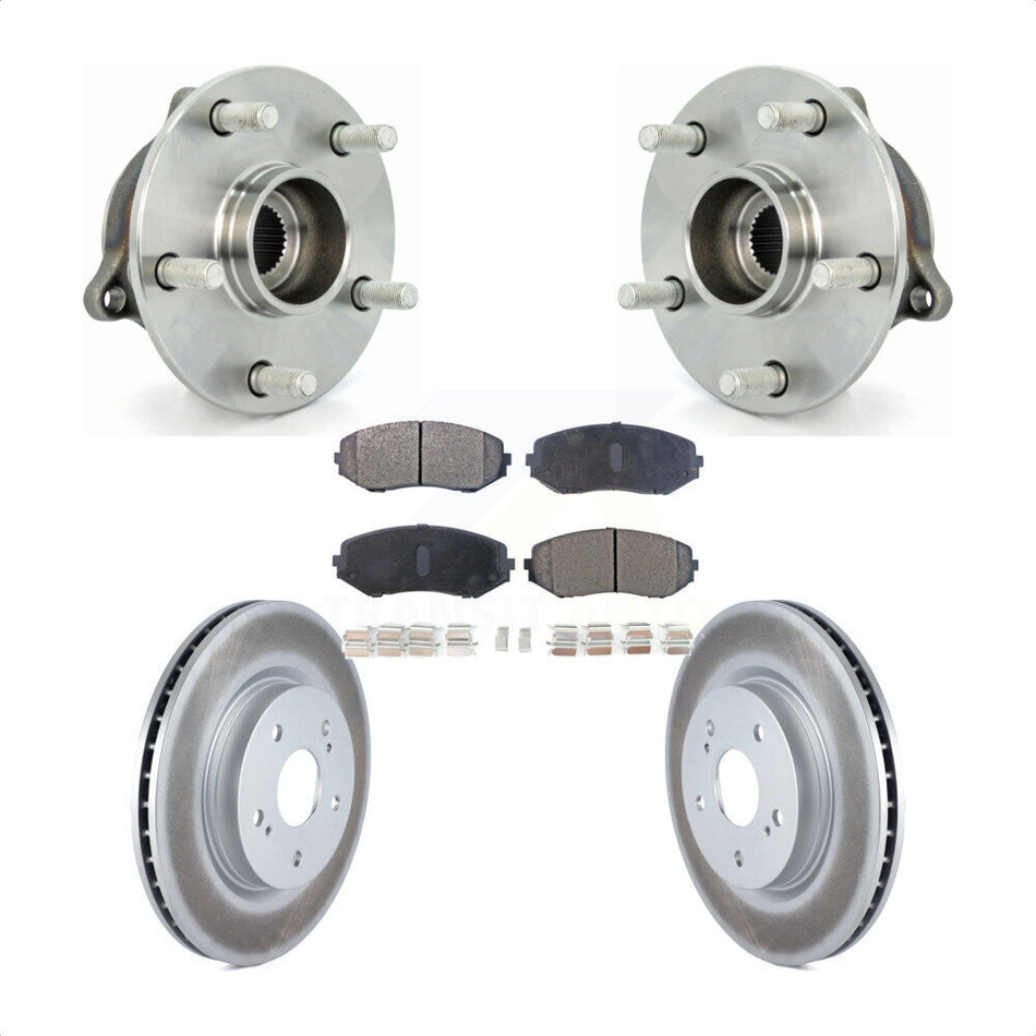 Front Hub Bearing Assembly With Coated Disc Brake Rotors And Semi-Metallic Pads Kit For 2006-2013 Suzuki Grand Vitara KBB-103665