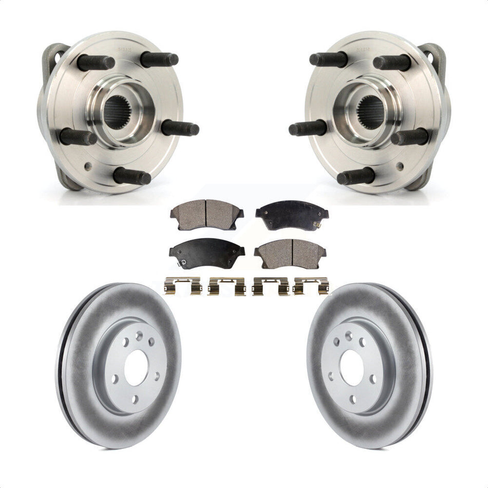 Front Hub Bearing Assembly With Coated Disc Brake Rotors And Semi-Metallic Pads Kit For Chevrolet Cruze Limited KBB-103698