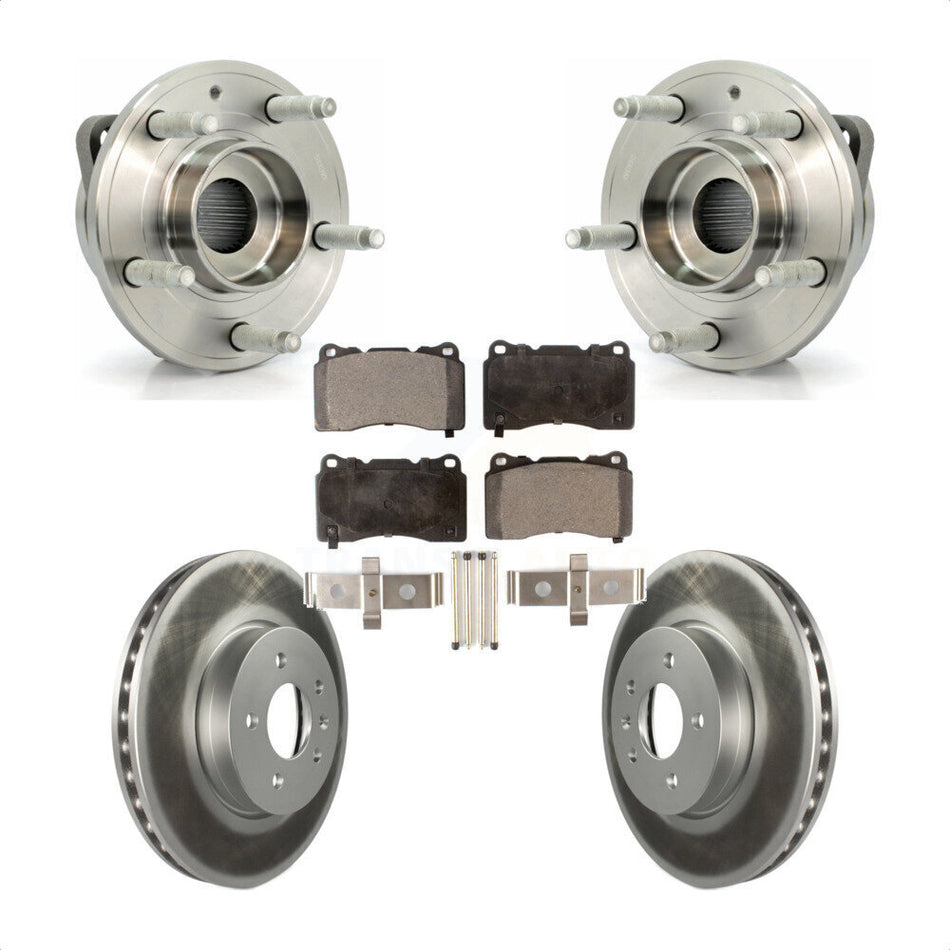 Front Hub Bearing Assembly With Coated Disc Brake Rotors And Semi-Metallic Pads Kit For Cadillac ATS 321mm Diameter Rotor KBB-103704