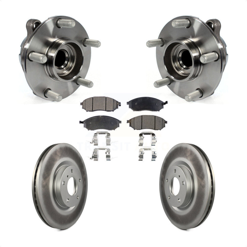 Front Hub Bearing Assembly With Coated Disc Brake Rotors And Semi-Metallic Pads Kit For INFINITI G37 G35 M35 Nissan 370Z EX35 QX70 M37 G25 Q70 Q70L M45 Q40 QX50 M56 EX37 M35h KBB-103722