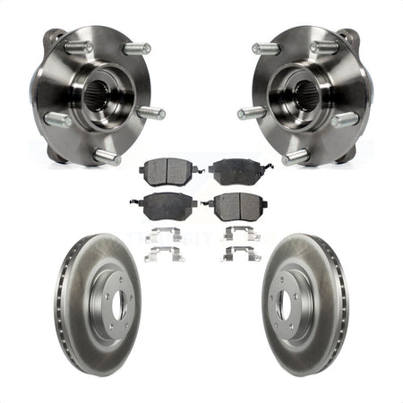 Front Hub Bearing Assembly Coated Disc Brake Rotors And Pads Kit For INFINITI FX35 FX45 KBB-103725
