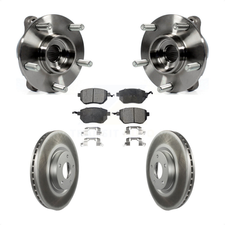 Front Hub Bearing Assembly Coated Disc Brake Rotors And Pads Kit For INFINITI FX35 FX45 KBB-103725