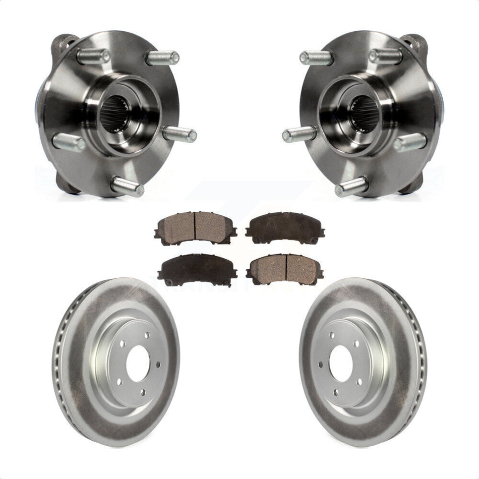 Front Hub Bearing Assembly Coated Disc Brake Rotor Pads Kit For INFINITI Q50 QX50 Q60 AWD KBB-103728