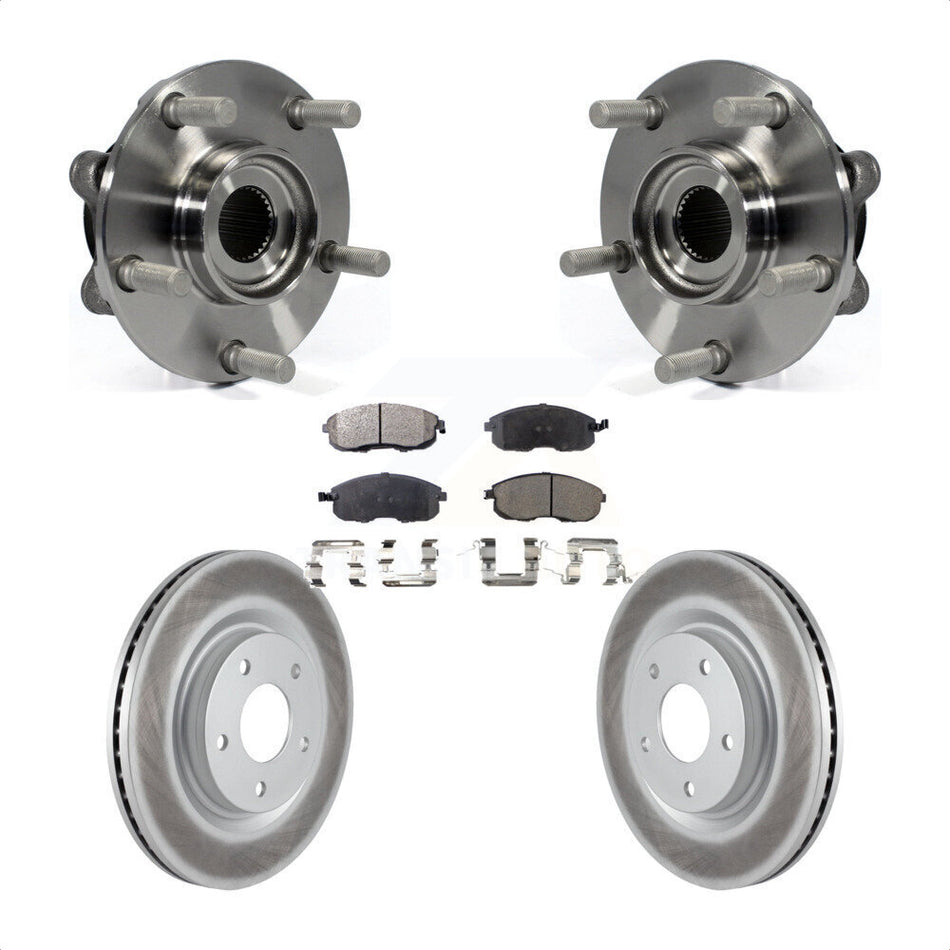 Front Hub Bearing Assembly With Coated Disc Brake Rotors And Semi-Metallic Pads Kit For Nissan Juke KBB-103730