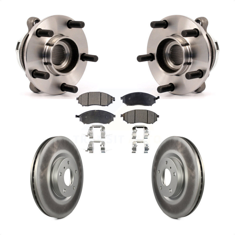 Front Hub Bearing Assembly With Coated Disc Brake Rotors And Semi-Metallic Pads Kit For Nissan Murano KBB-103733