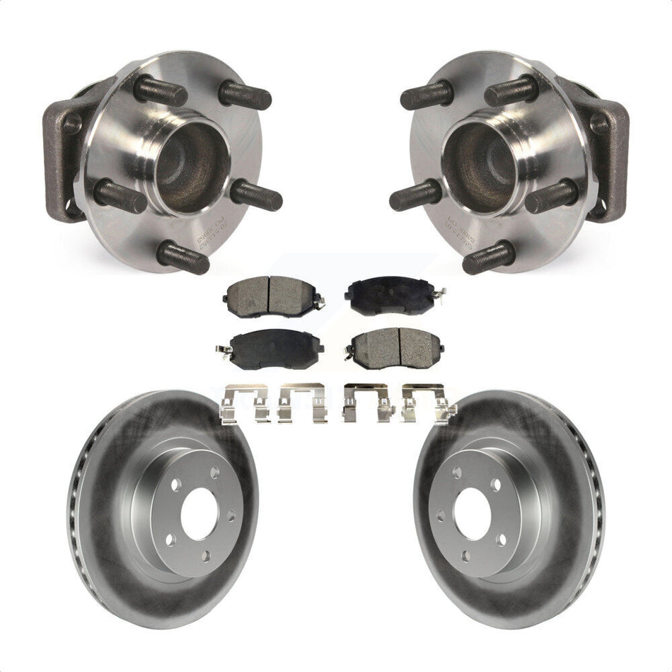 Front Hub Bearing Assembly With Coated Disc Brake Rotors And Semi-Metallic Pads Kit For 2013-2016 Scion FR-S Subaru BRZ 277mm Diameter Rotor KBB-103742