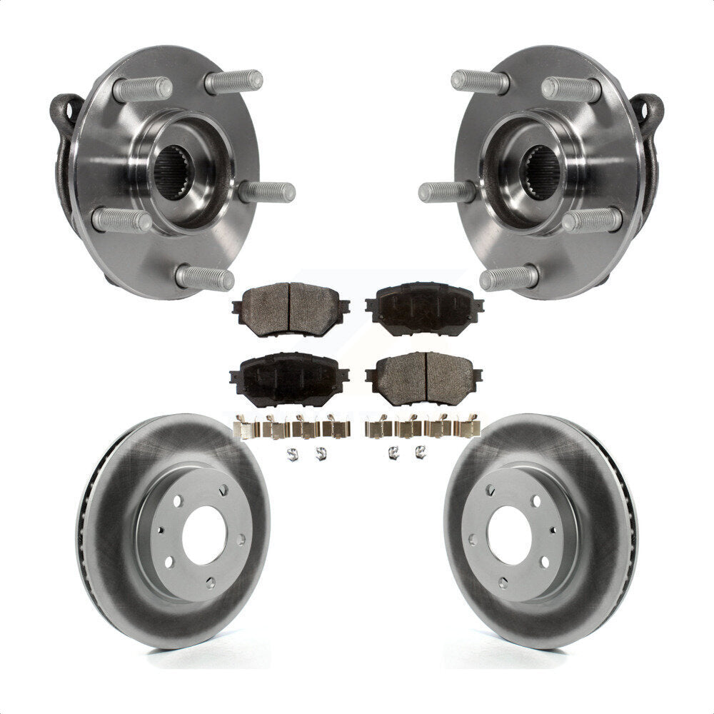 Front Hub Bearing Assembly Coated Disc Brake Rotors And Pads Kit For Mazda 3 Sport KBB-103748