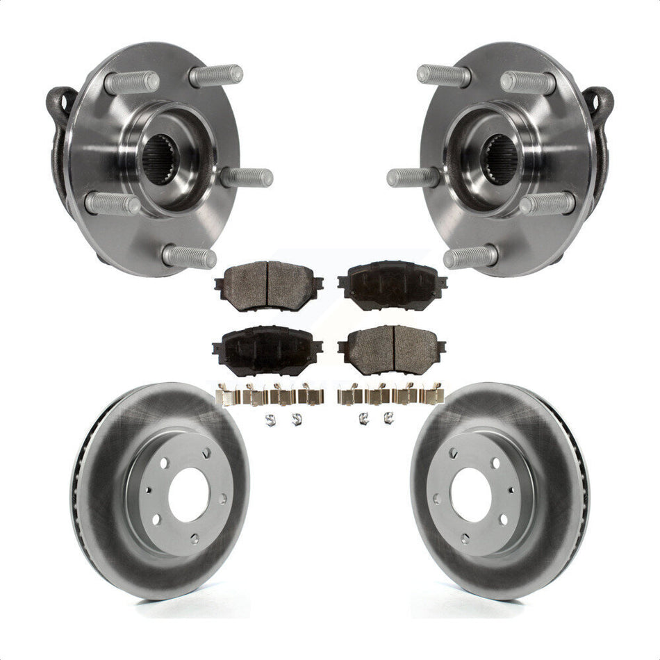 Front Hub Bearing Assembly Coated Disc Brake Rotors And Pads Kit For Mazda 3 Sport KBB-103748
