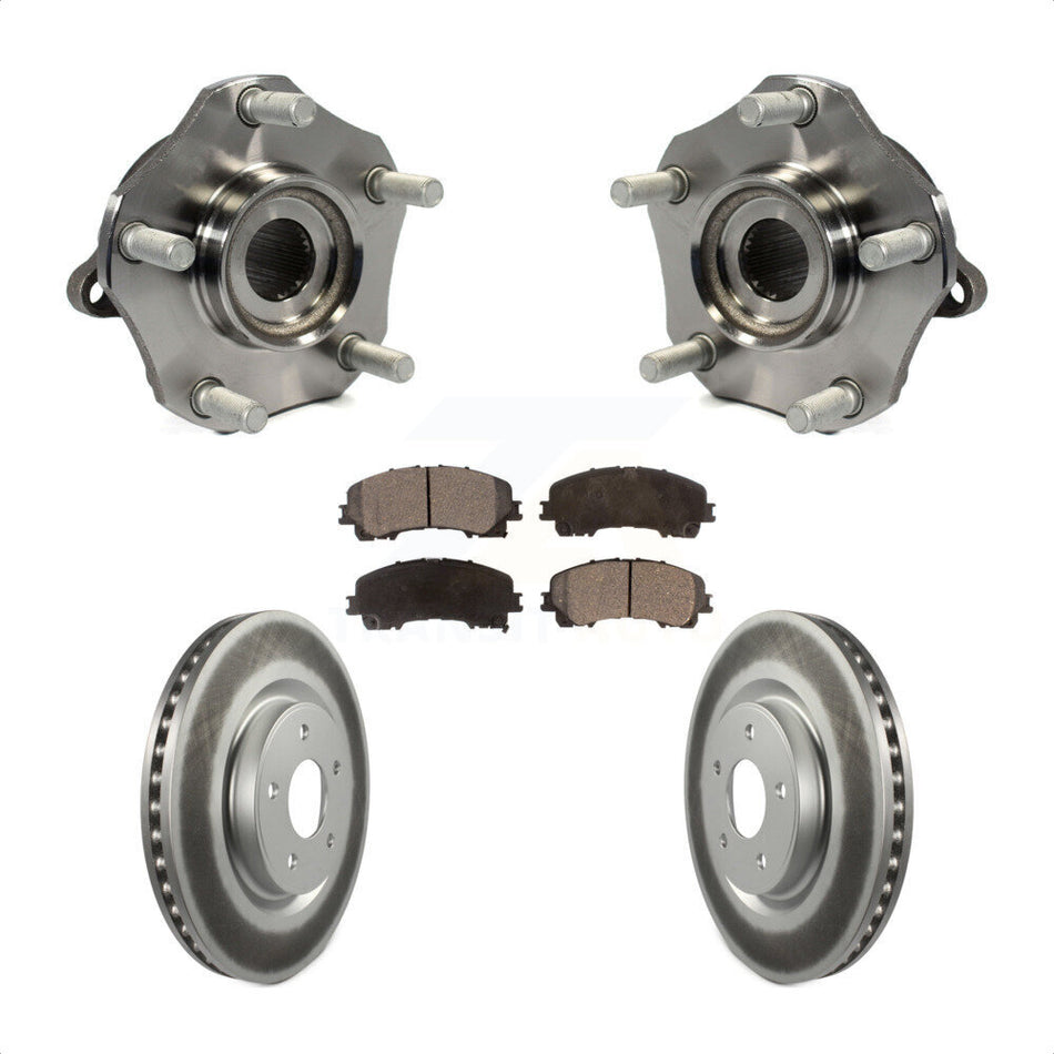 Front Hub Bearing Assembly With Coated Disc Brake Rotors And Semi-Metallic Pads Kit For Nissan Rogue KBB-103750