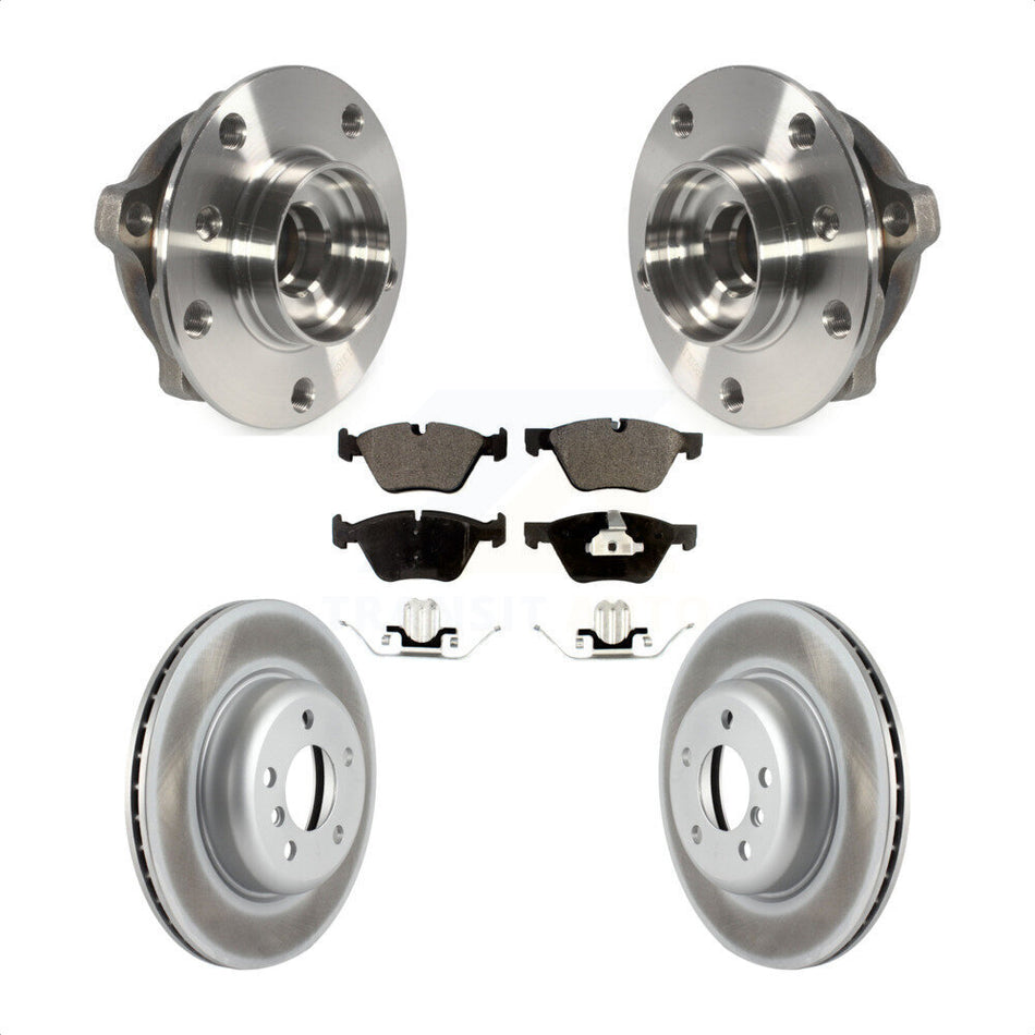 Front Hub Bearing Assembly With Coated Disc Brake Rotors And Semi-Metallic Pads Kit For 2012-2016 BMW 528i xDrive Without Performance Brakes 330mm Diameter Rotor KBB-103772