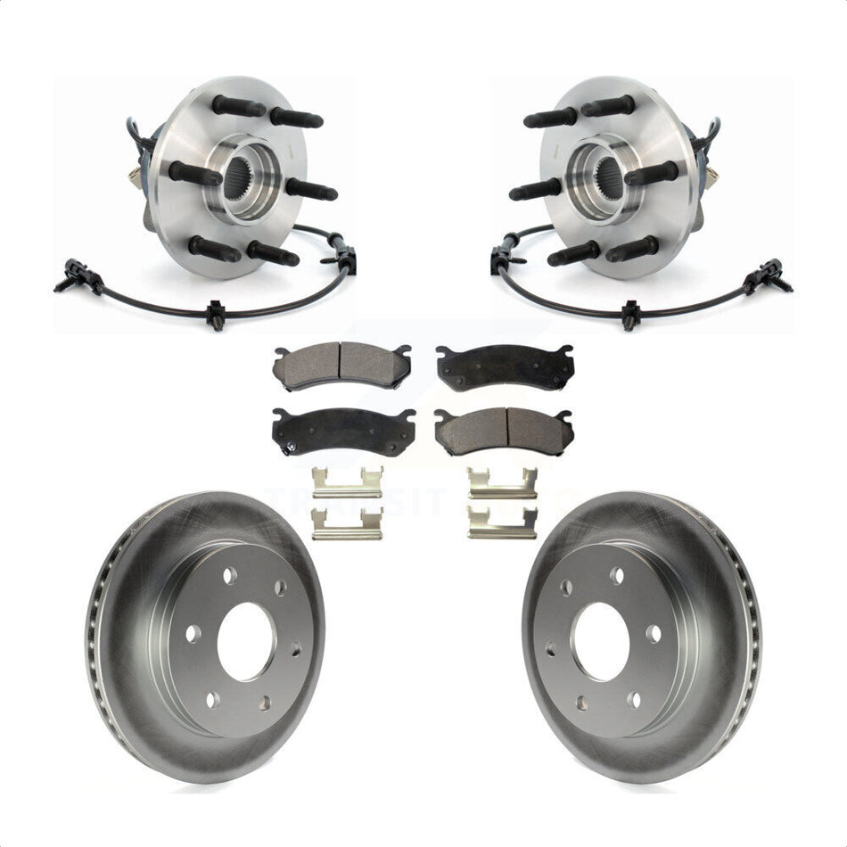 Front Hub Bearing Coated Brake Rotor & Pad Kit For Chevrolet Silverado 1500 GMC Tahoe Sierra Suburban Yukon Avalanche XL Cadillac Escalade Express 2500 Classic ESV EXT Savana KBB-103788