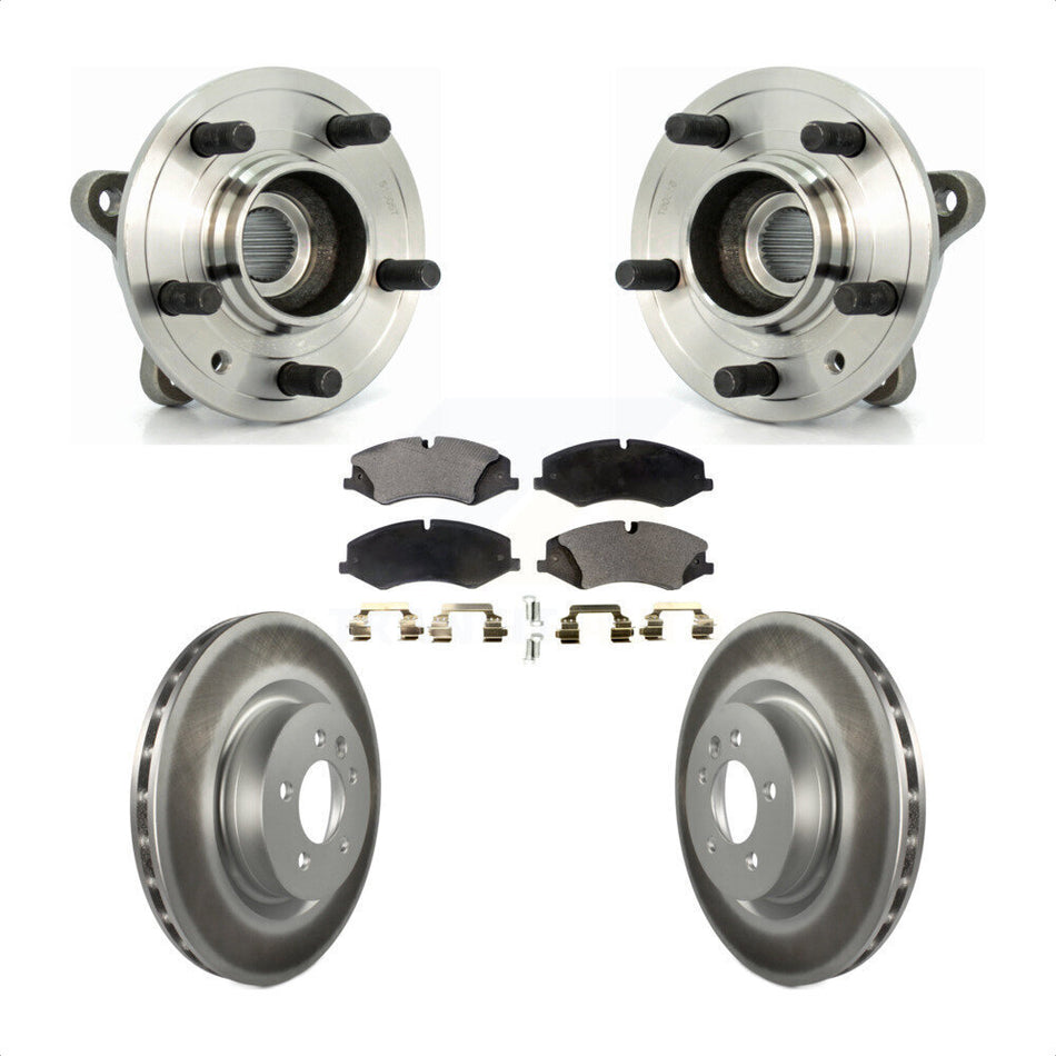 Front Hub Bearing Assembly With Coated Disc Brake Rotors And Semi-Metallic Pads Kit For Land Rover Range Sport LR4 KBB-103820
