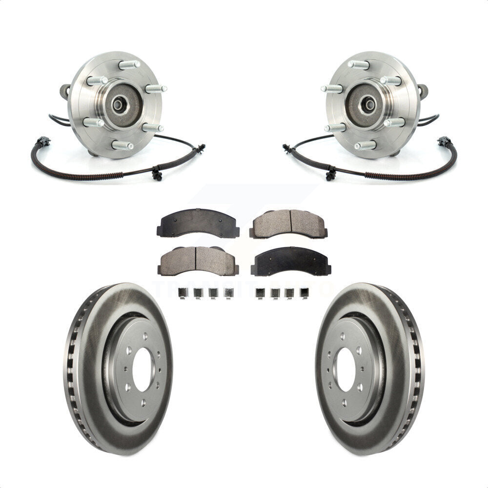 Front Hub Bearing Coated Brake Rotor Pads Kit For Ford F-150 Expedition Lincoln Navigator KBB-103882