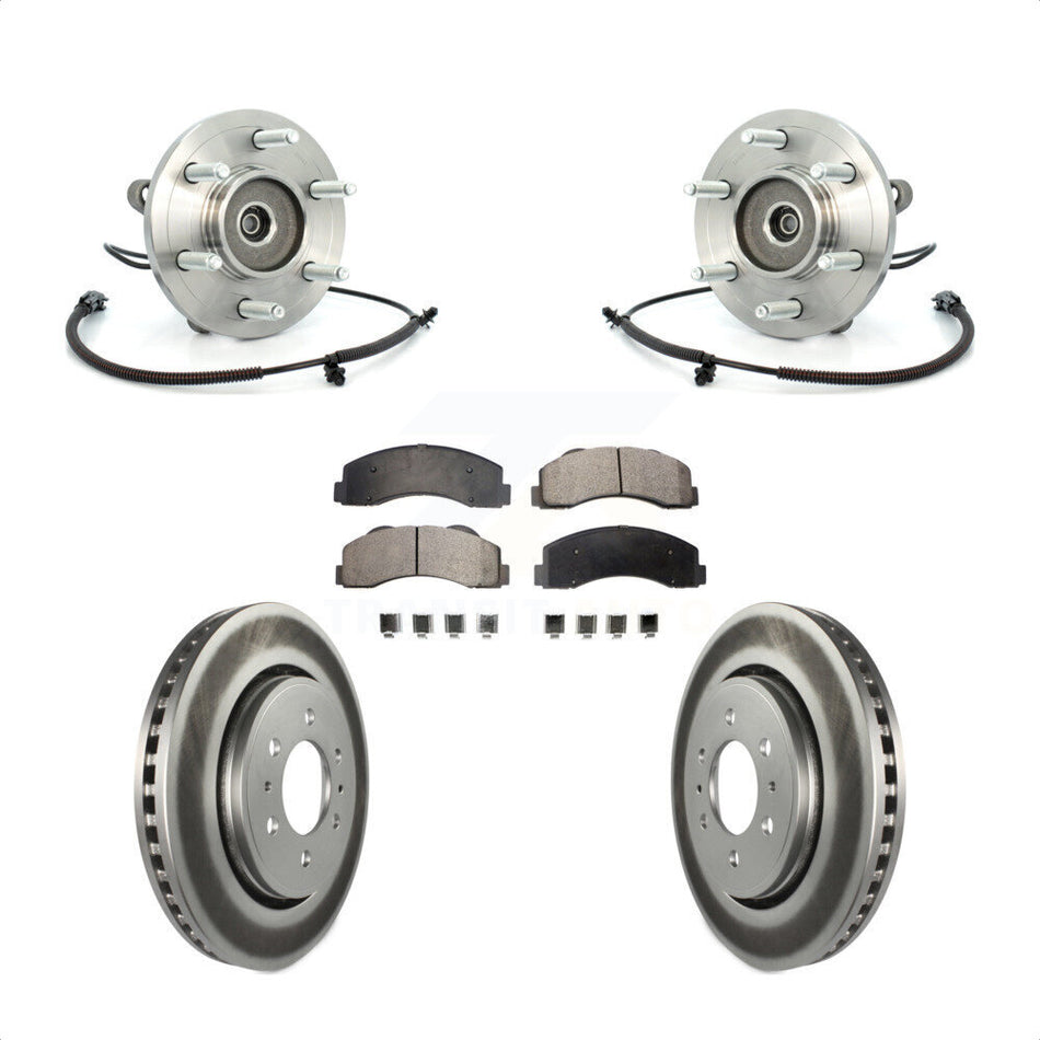 Front Hub Bearing Coated Brake Rotor Pads Kit For Ford F-150 Expedition Lincoln Navigator KBB-103882