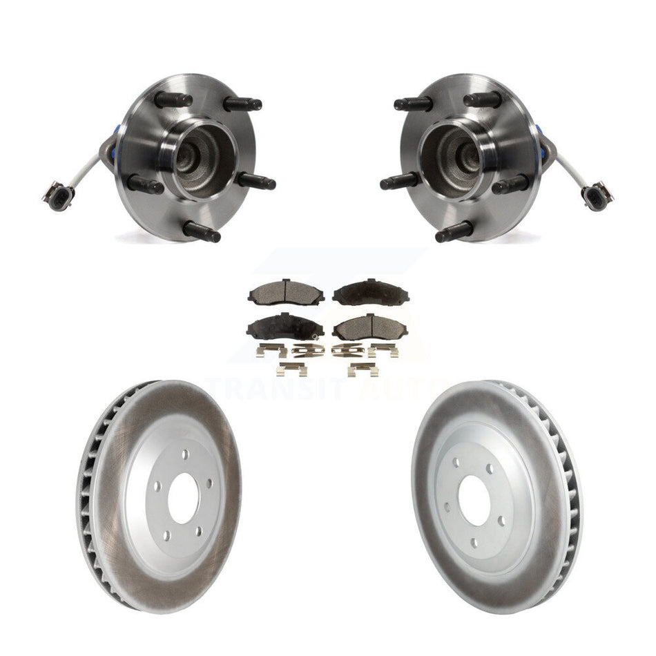 Front Hub Bearing Assembly With Coated Disc Brake Rotors And Semi-Metallic Pads Kit For Chevrolet Corvette Cadillac XLR KBB-103903