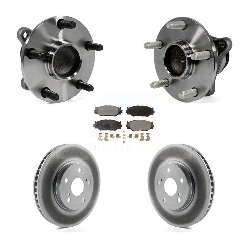 Front Hub Bearing Assembly With Coated Disc Brake Rotors And Semi-Metallic Pads Kit For Lexus IS250 RWD KBB-103915