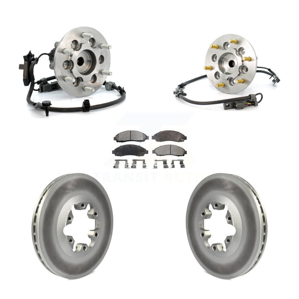 Front Hub Bearing Assembly With Coated Disc Brake Rotors And Semi-Metallic Pads Kit For Chevrolet Colorado GMC Canyon Isuzu i-290 i-280 Sport Chassis Package (ZQ8) KBB-103923
