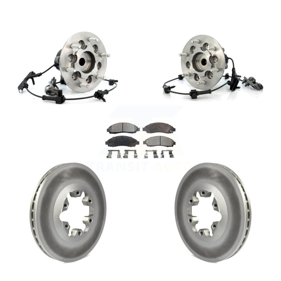 Front Hub Bearing Assembly With Coated Disc Brake Rotors And Semi-Metallic Pads Kit For Chevrolet Colorado GMC Canyon KBB-103925