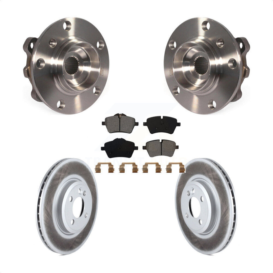 Front Hub Bearing Assembly With Coated Disc Brake Rotors And Semi-Metallic Pads Kit For Mini Cooper Countryman KBB-103940