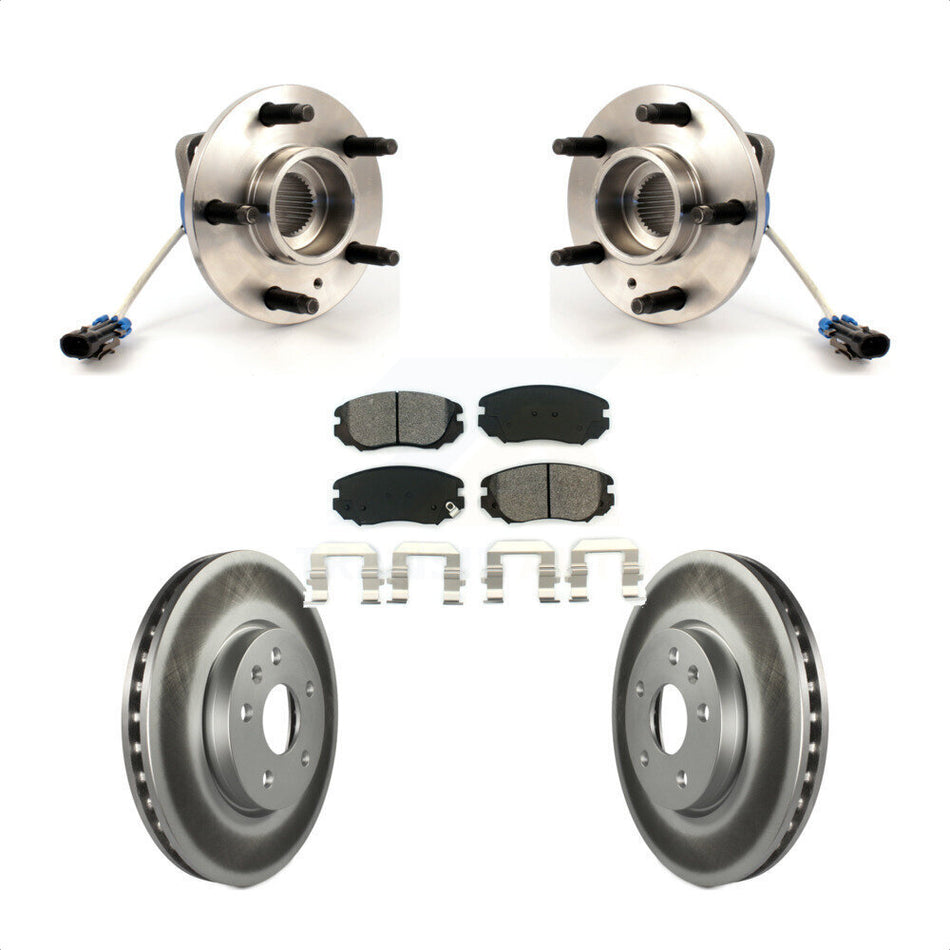 Front Hub Bearing Assembly With Coated Disc Brake Rotors And Semi-Metallic Pads Kit For 2010 Buick Allure KBB-103969