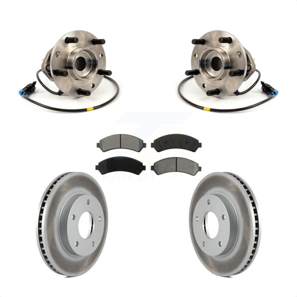 Front Hub Bearing Assembly With Coated Disc Brake Rotors And Semi-Metallic Pads Kit For Chevrolet S10 Blazer GMC Sonoma Jimmy Oldsmobile Bravada Isuzu Hombre KBB-103974