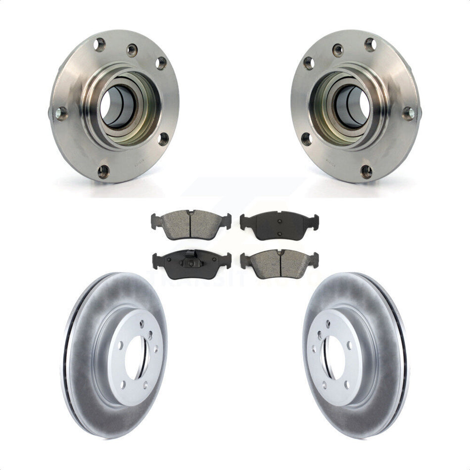 Front Hub Bearing Assembly With Coated Disc Brake Rotors And Semi-Metallic Pads Kit For BMW 325i Z4 325Ci Z3 323i 328i 323Ci 328Ci 320i KBB-103977
