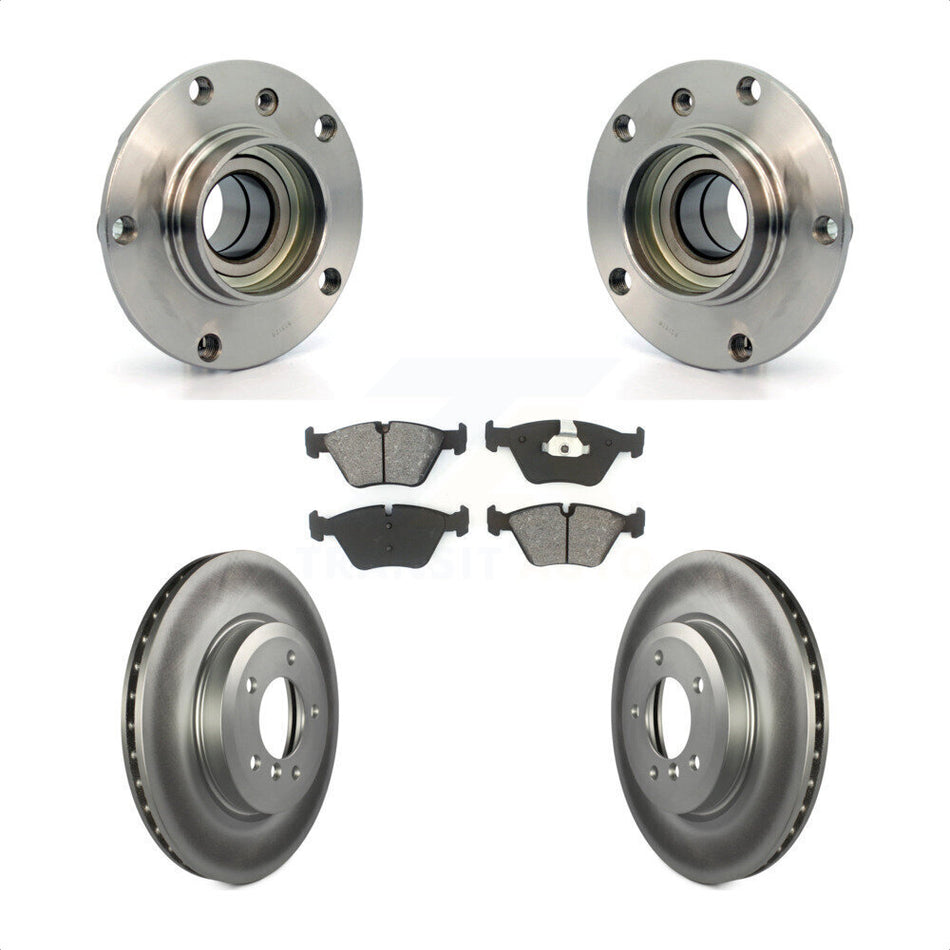Front Hub Bearing Assembly With Coated Disc Brake Rotors And Semi-Metallic Pads Kit For BMW 330Ci 330i Z4 KBB-103978