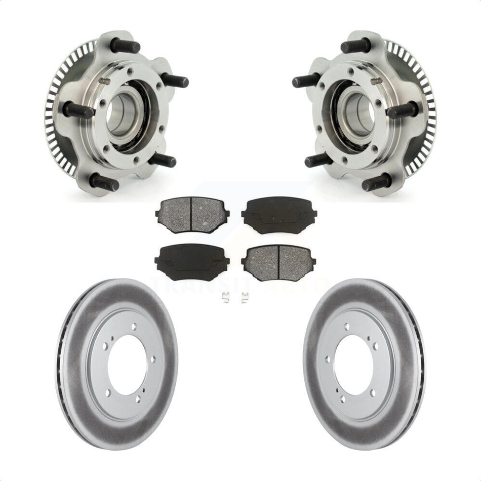 Front Hub Bearing Assembly With Coated Disc Brake Rotors And Semi-Metallic Pads Kit For Suzuki XL-7 Grand Vitara KBB-104005