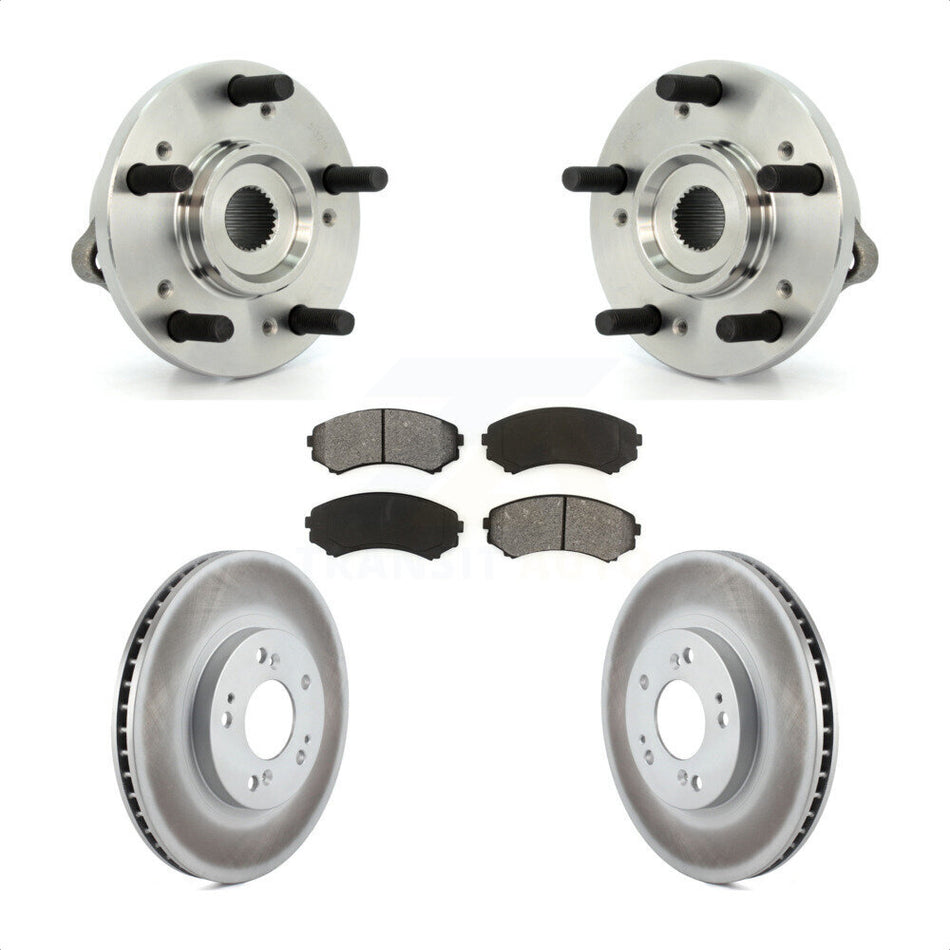 Front Hub Bearing Assembly With Coated Disc Brake Rotors And Semi-Metallic Pads Kit For Mitsubishi Endeavor KBB-104036