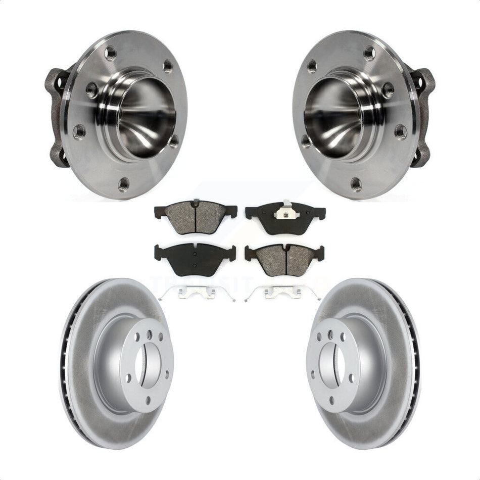 Front Hub Bearing Assembly With Coated Disc Brake Rotors And Semi-Metallic Pads Kit For BMW 328i 325i 128i 323i KBB-104079