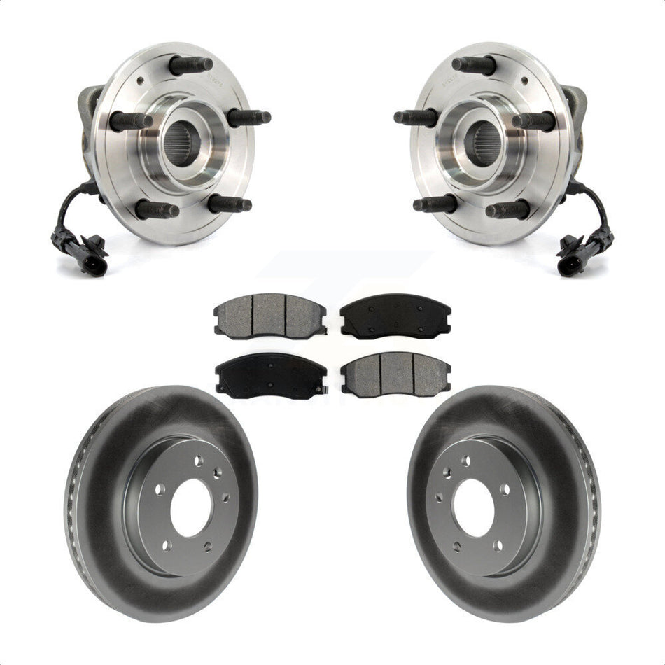 Front Hub Bearing Assembly With Coated Disc Brake Rotors And Semi-Metallic Pads Kit For Chevrolet Equinox Saturn Vue Captiva Sport Pontiac Torrent Suzuki XL-7 KBB-104126