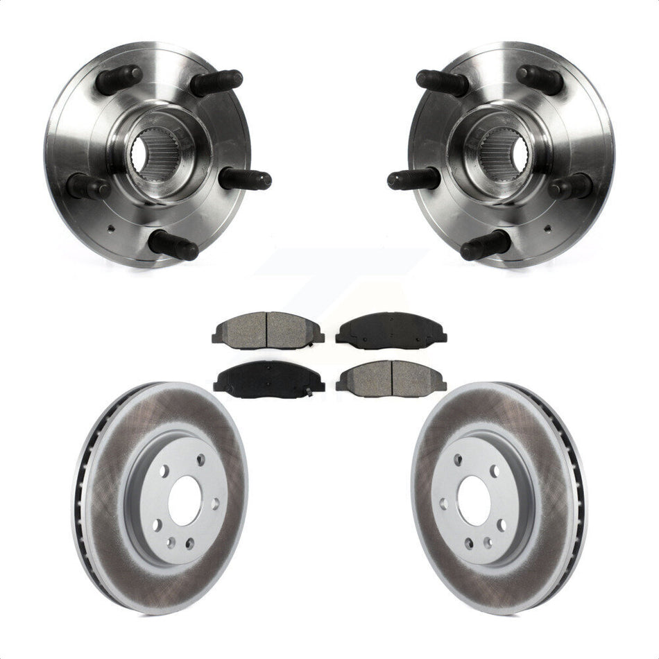 Front Hub Bearing Assembly With Coated Disc Brake Rotors And Semi-Metallic Pads Kit For 2012-2013 Cadillac CTS V 315mm Diameter Rotor KBB-104129