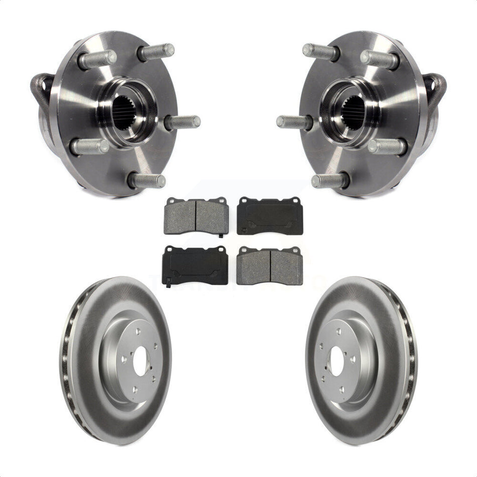 Front Hub Bearing Assembly With Coated Disc Brake Rotors And Semi-Metallic Pads Kit For Subaru Impreza WRX STI KBB-104162