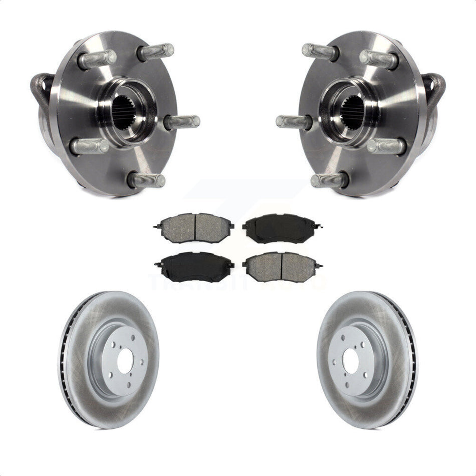 Front Hub Bearing Assembly With Coated Disc Brake Rotors And Semi-Metallic Pads Kit For Subaru Outback Legacy WRX B9 Tribeca KBB-104163